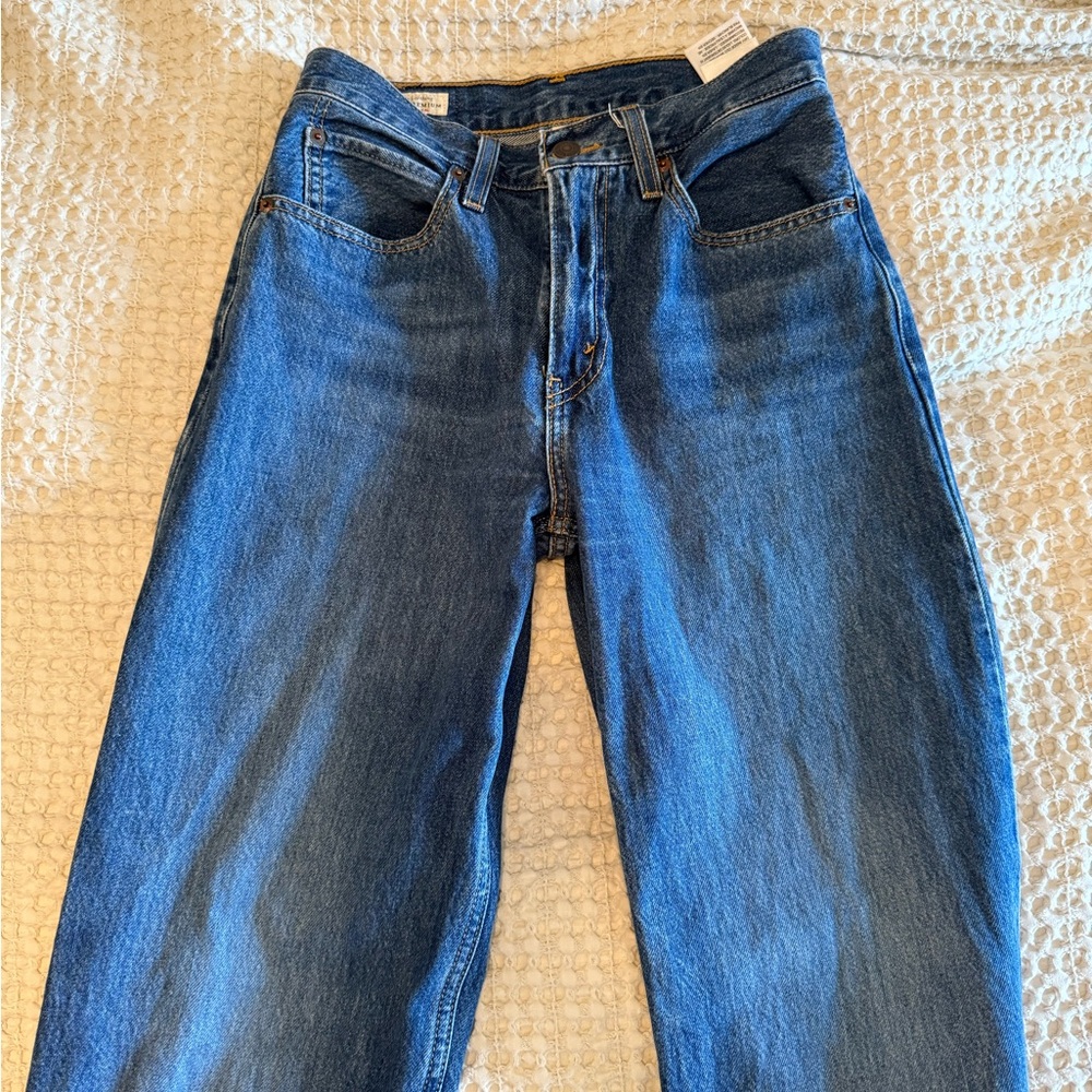 Levi 501 wide leg high rise jean